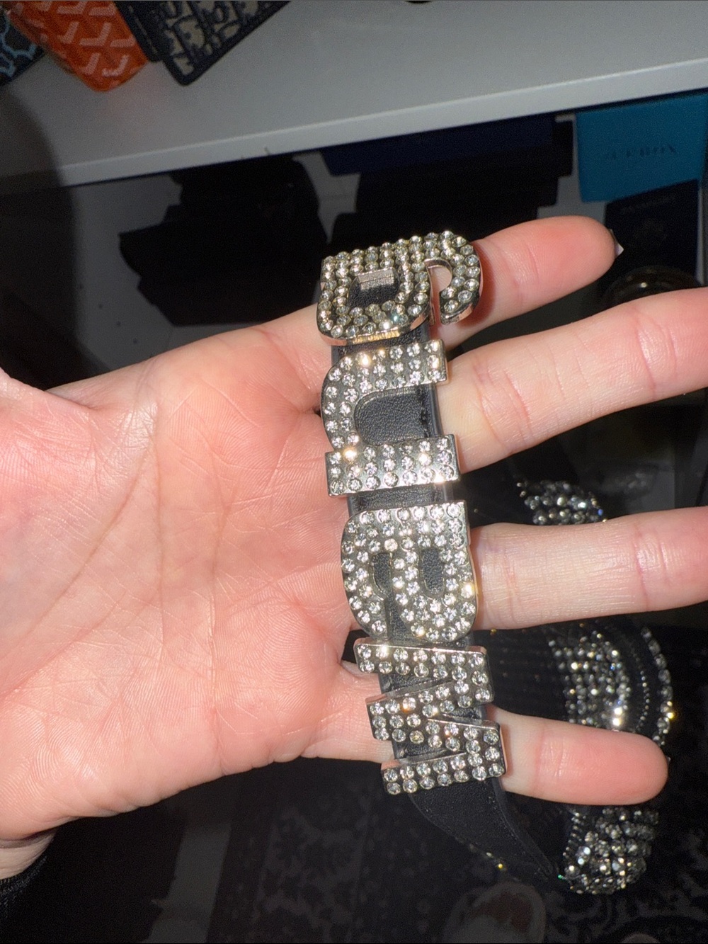 Alexander Wang Crystal Rhinestone Shoulder Bag - Black Strap - Picture 2 of 3